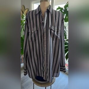 Open Range By Karman Vintage Western Shirt Men's Long Sleeve Pearl Snaps Size XL